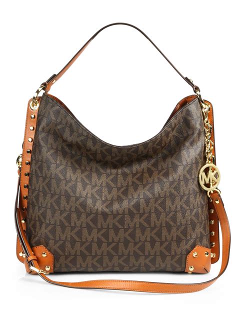 michael michael kors serena large shoulder brown